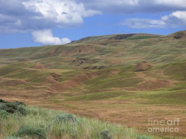 The rolling hills east of Prosser were created by slides as the water of Lake Lewis subsided